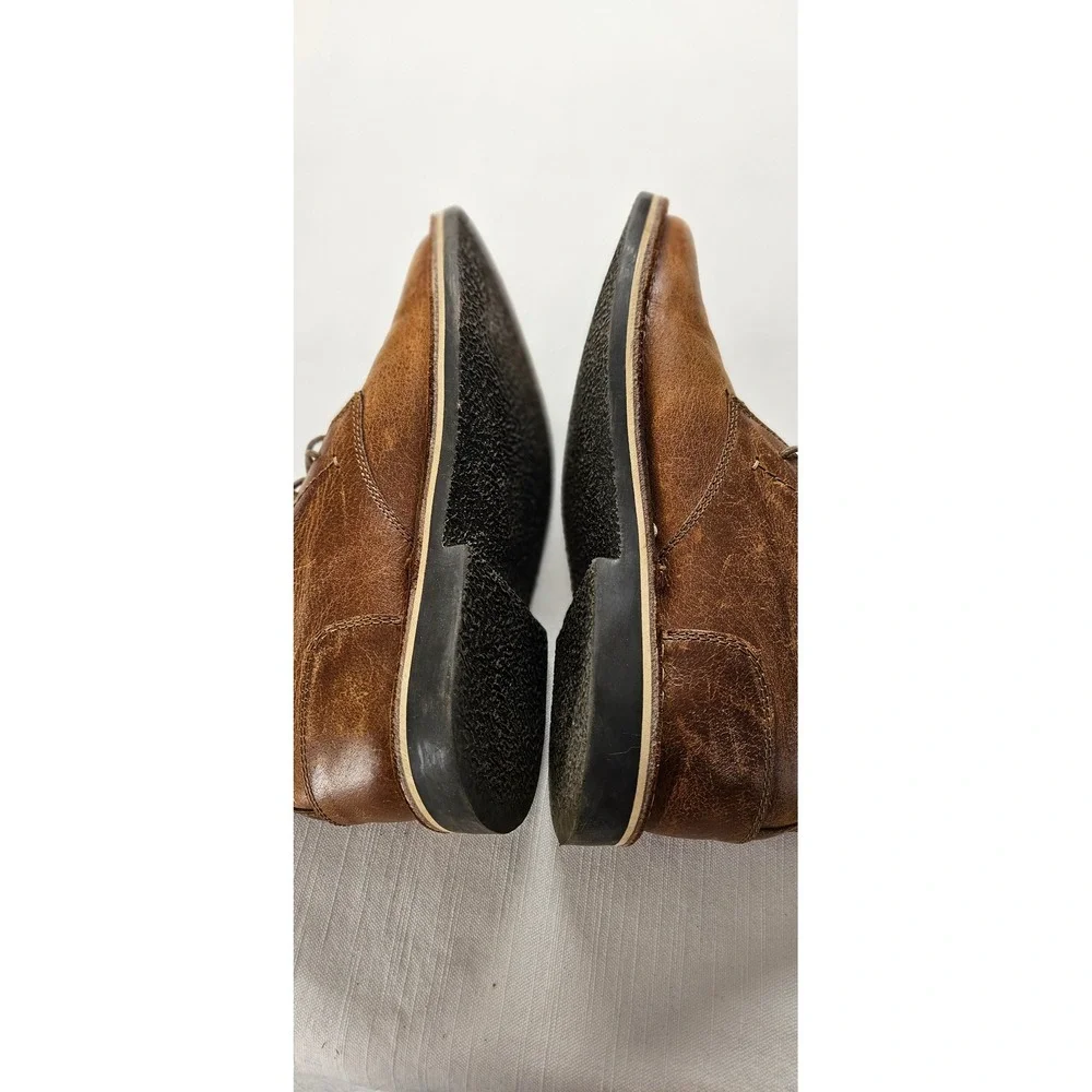 Steve Madden Harken 247 Mens Cognac Leather Chukka Boots Size 7 Brown Lace Up